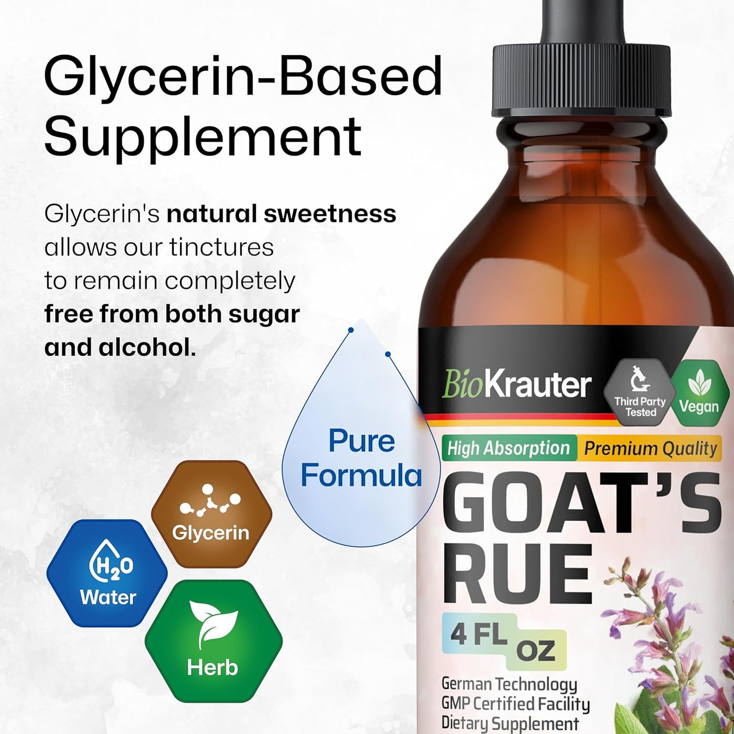Organic Goat's Rue Tincture and Capsules Bundle - 4 Fl. Oz. Liquid Extract and 250 Pills