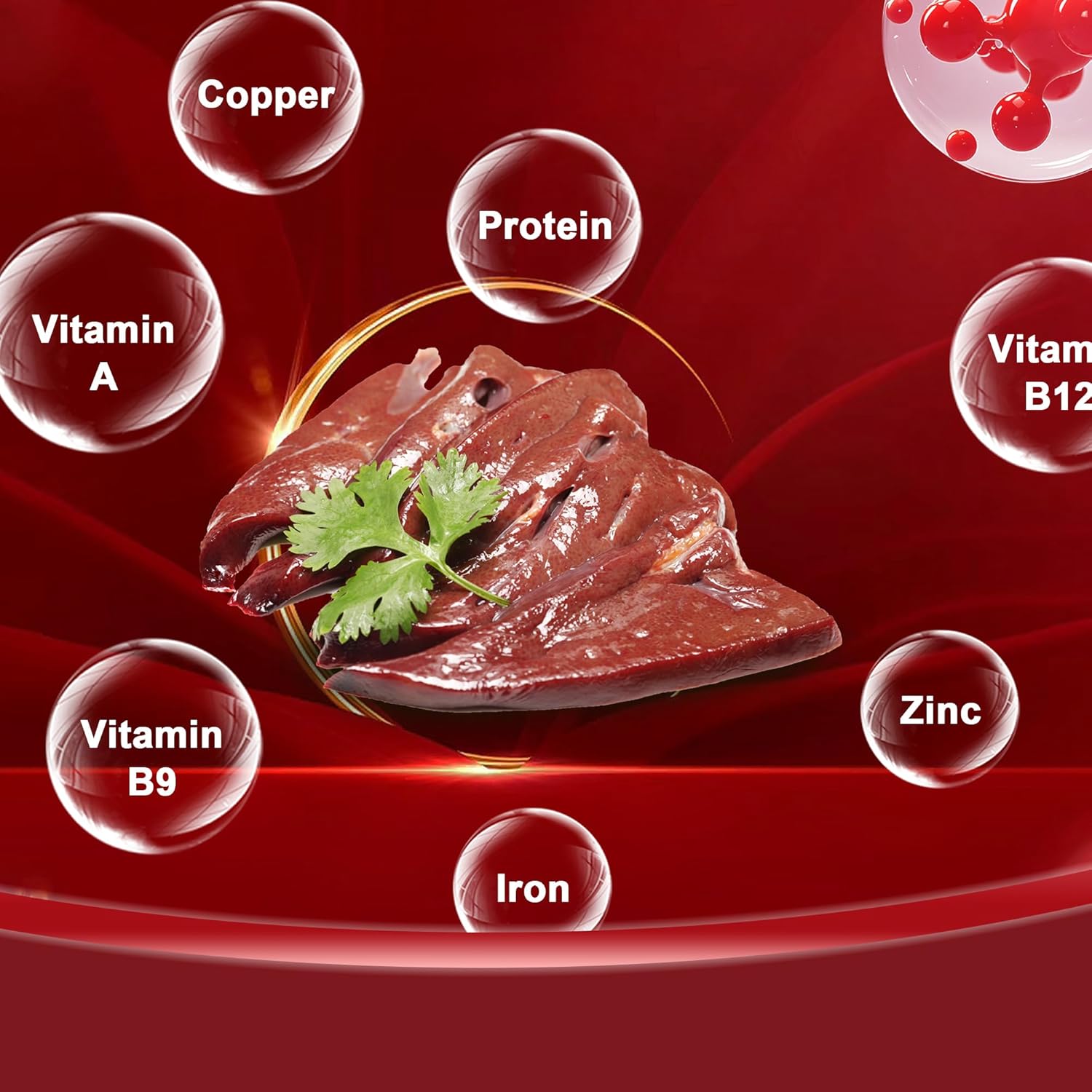 Organic Grass-Fed Beef Liver Gummies with High Protein & Vitamins | Energy Boost & Digestion Support | Non-GMO, 60 Count