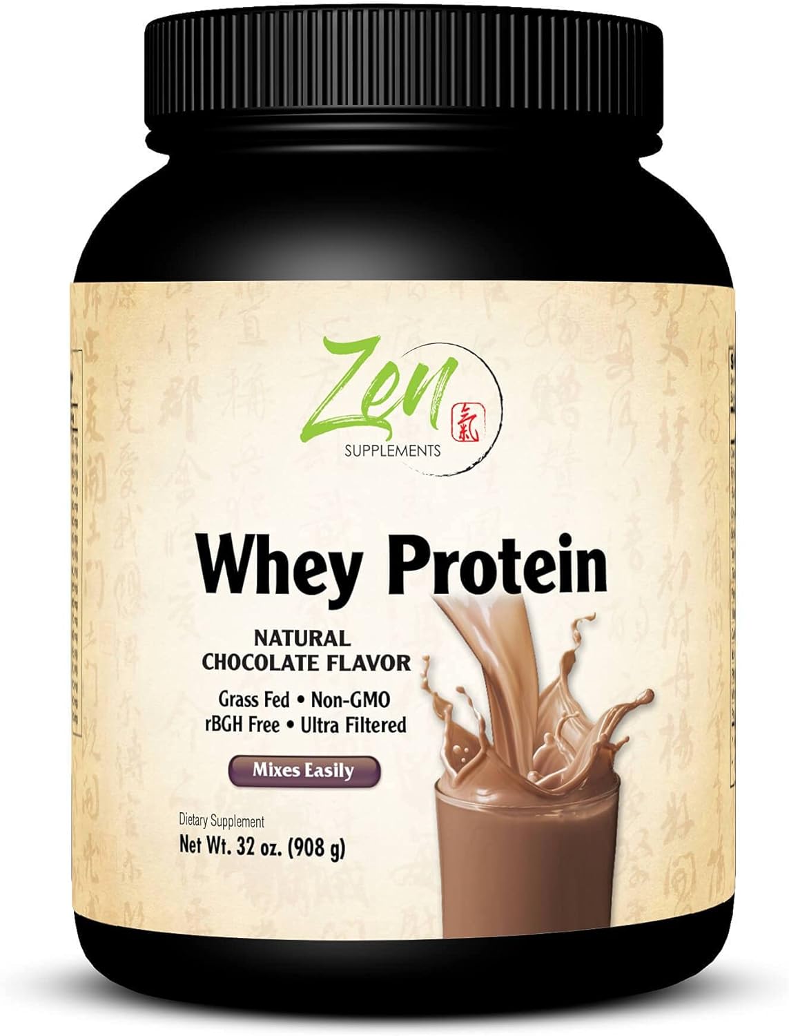 Organic Grass-Fed Whey Protein Powder - Chocolate Flavor - 19g Protein Per Serving - Keto-Friendly - 32 Oz