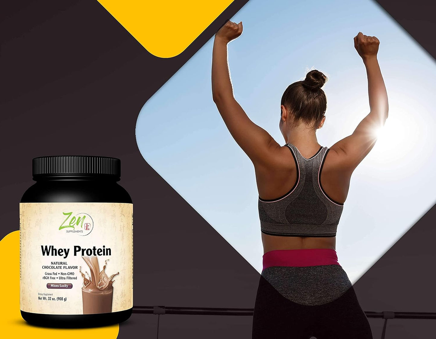 Organic Grass-Fed Whey Protein Powder - Chocolate Flavor - 19g Protein Per Serving - Keto-Friendly - 32 Oz