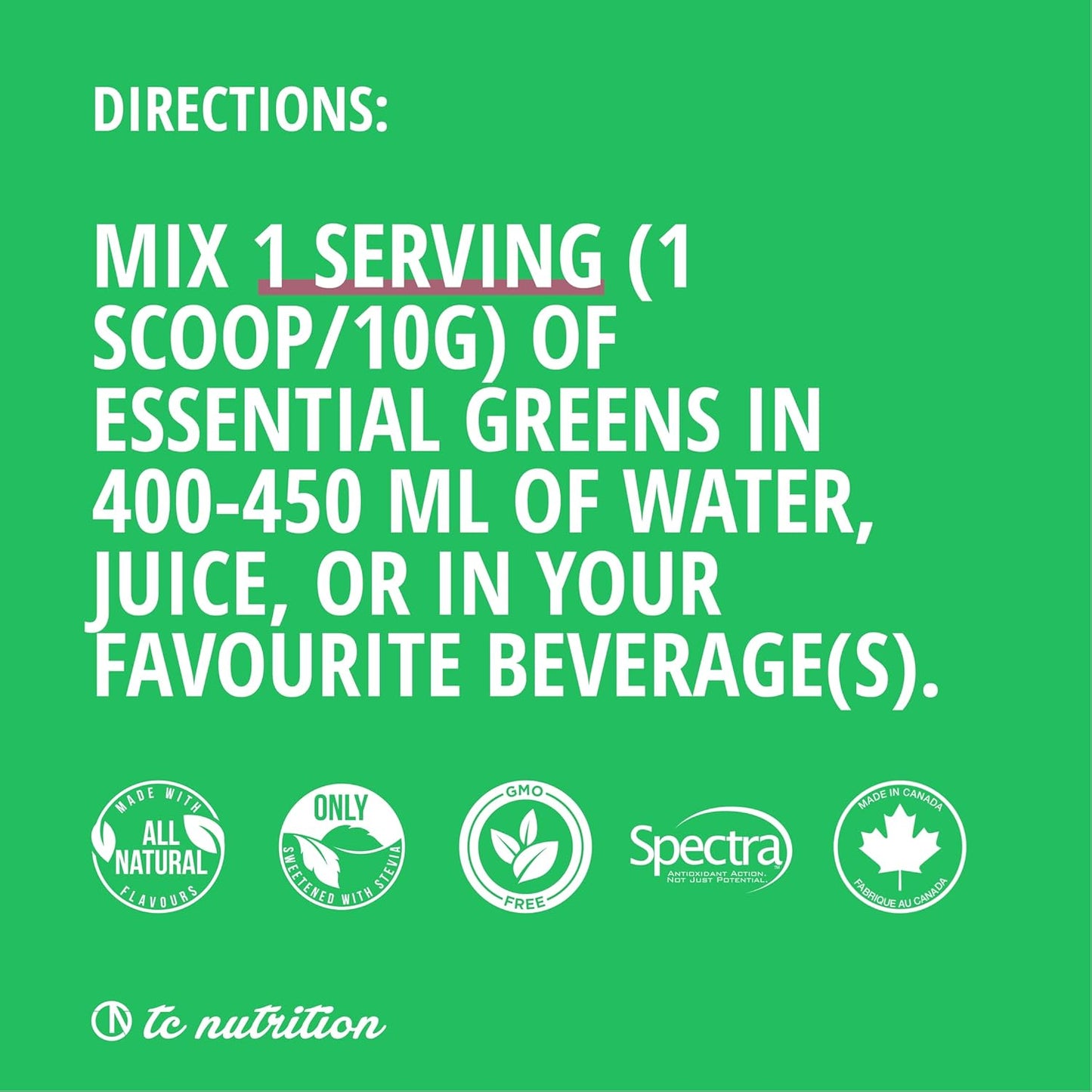 Organic Greens Powder with Spectra, Matcha, Spirulina, Probiotics, Antioxidants | Boost Energy & Digestion | Vegan, Non-GMO, Stevia Sweetened | 30 Servings
