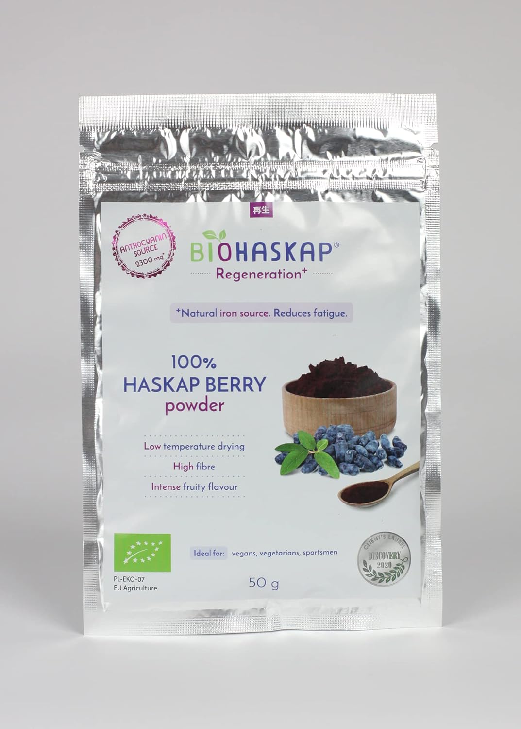 Organic HASKAP Berry Powder Regeneration+ 50G - Rich in ANTHOCYANINS & Iron for Smoothies and Desserts