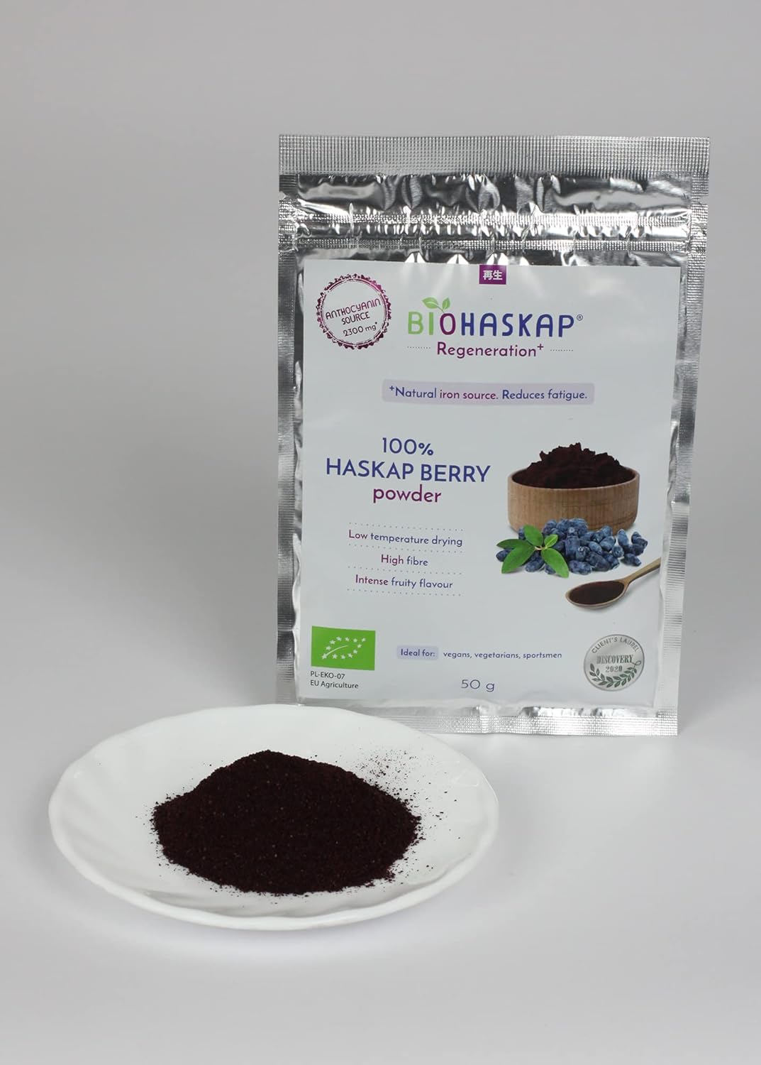 Organic HASKAP Berry Powder Regeneration+ 50G - Rich in ANTHOCYANINS & Iron for Smoothies and Desserts