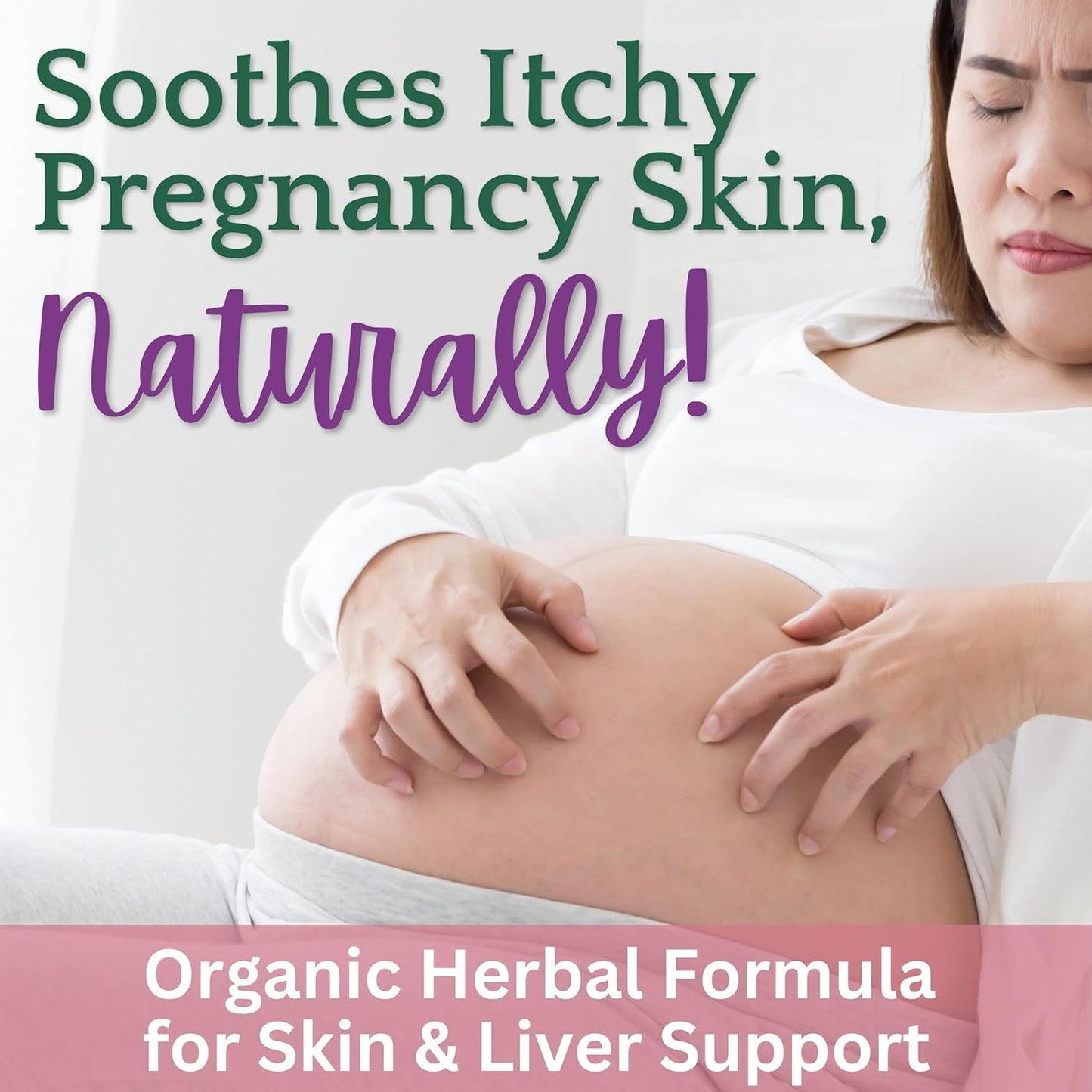 Organic Itch Soother Tincture for Pregnancy Skin & Rash Relief - Milk Thistle, Dandelion & Yellow Dock Liver Support Drops