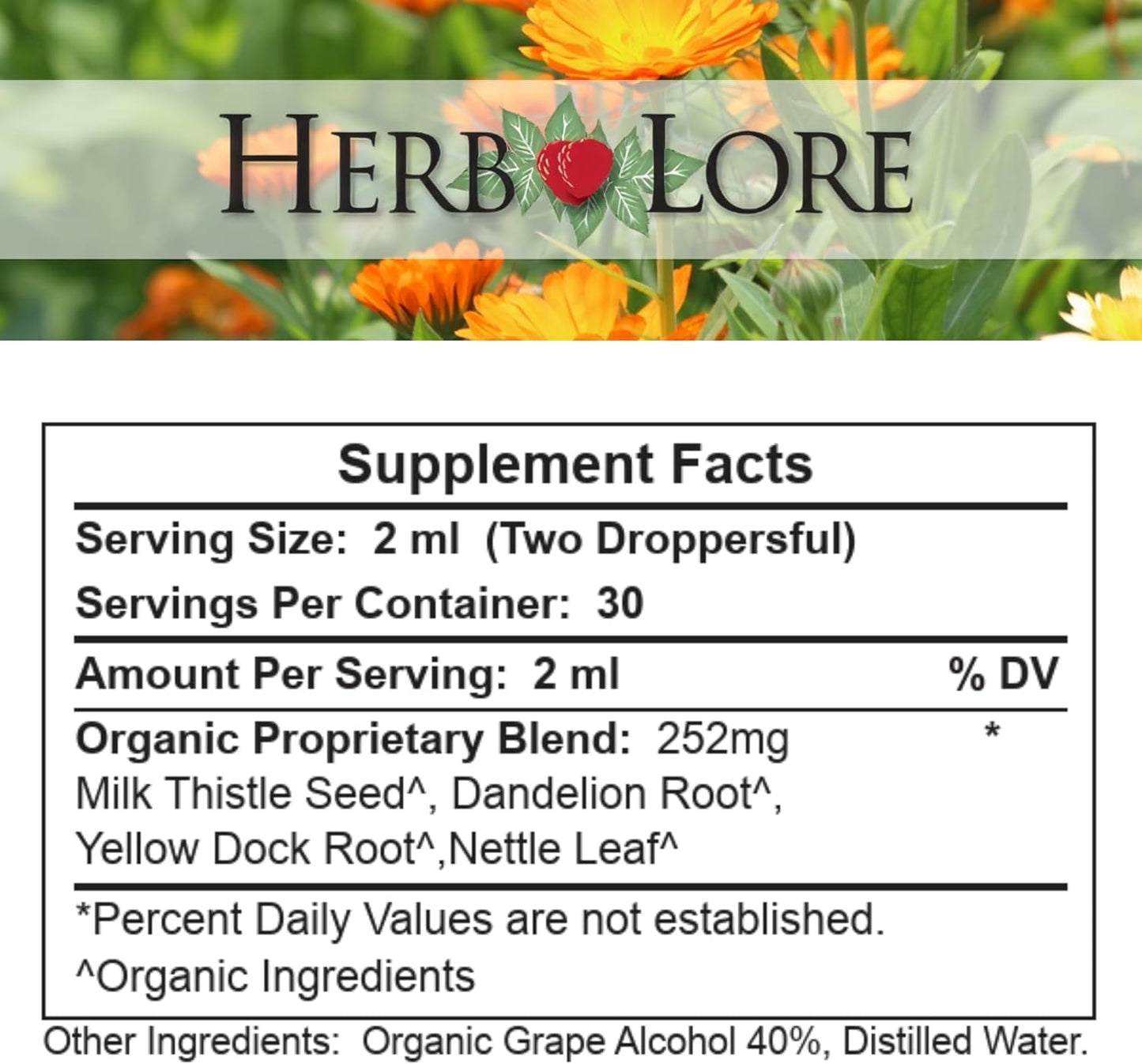 Organic Itch Soother Tincture for Pregnancy Skin & Rash Relief - Milk Thistle, Dandelion & Yellow Dock Liver Support Drops