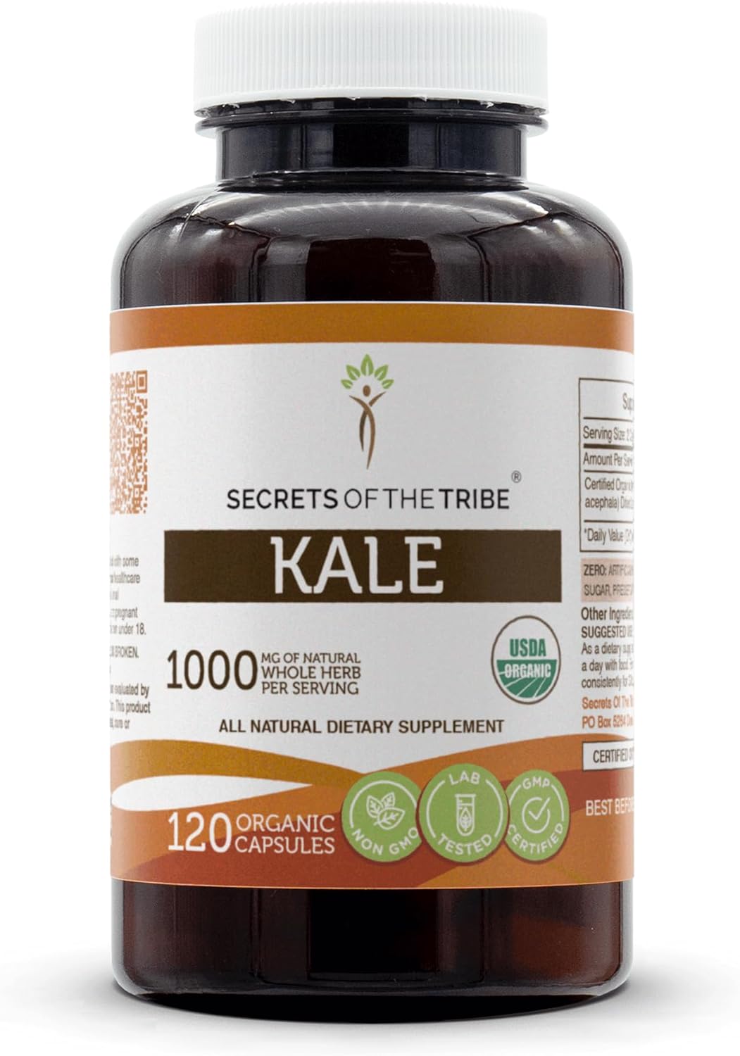 Organic Kale Capsules | High-Potency Herbal Supplement | 120 Capsules of USDA Organic Kale (Brassica oleracea VAR. Acephala) Dried Leaf