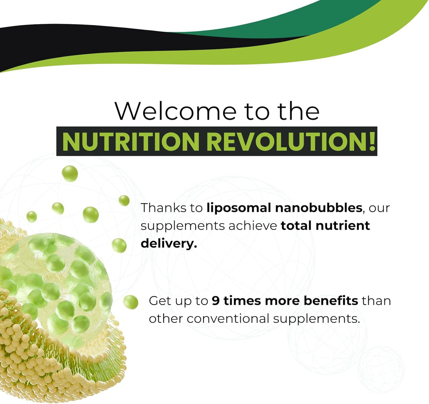 Organic Liposomal B Complex + Iron Supplement with Nanotechnology - 100% Natural Ingredients - 16 Fl. Oz. - 32 Servings