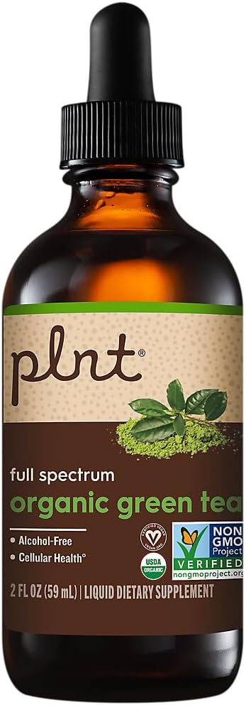 Organic Liquid Green Tea Full Spectrum Cellular Health Support Alcohol-Free 2 fl. oz.