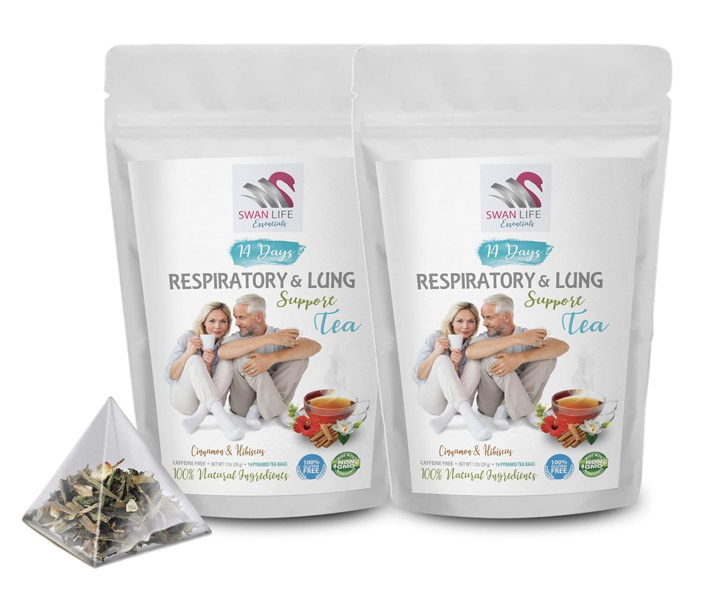 Organic Lung Support Tea with Eucalyptus - Immune Boosting Respiratory Tea - 14 Days Supply