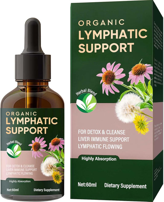 Organic Lymphatic Support Drops - Alcohol and Sugar Free for Health Protection