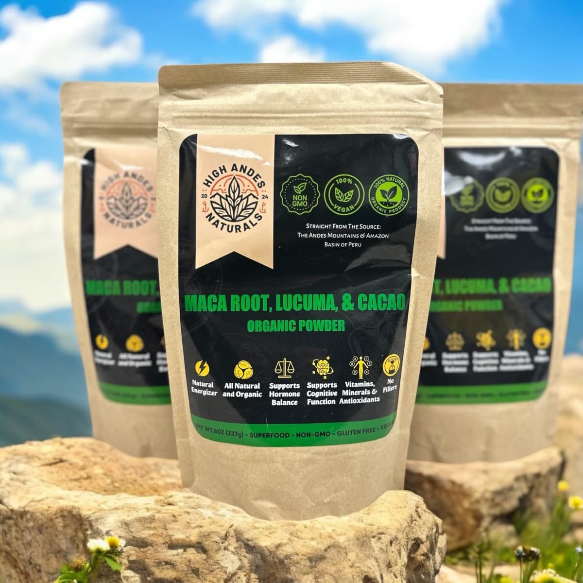 Organic Maca Root Powder Blend for Energy Boost & Hormone Balance - Peruvian Superfood - 8 oz