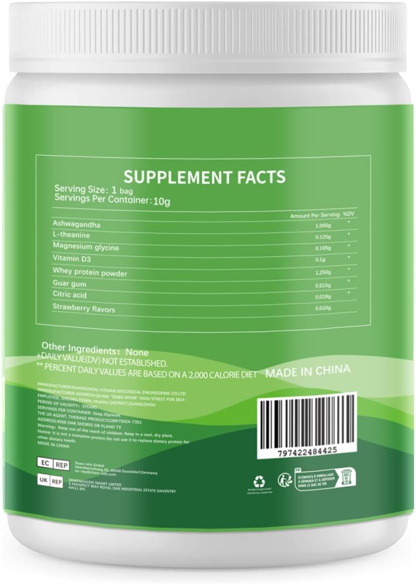 Organic Magnesium Powder Drink for Relaxation and Sleep Support (7.05OZ/Bottle)