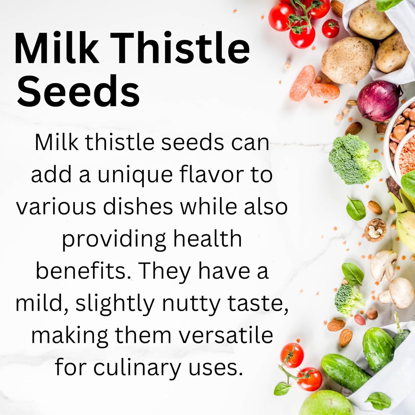 Organic Milk Thistle Seeds for Wellness - Traditional Ayurvedic Herbal Supplement - 1/2 lb (8 oz)