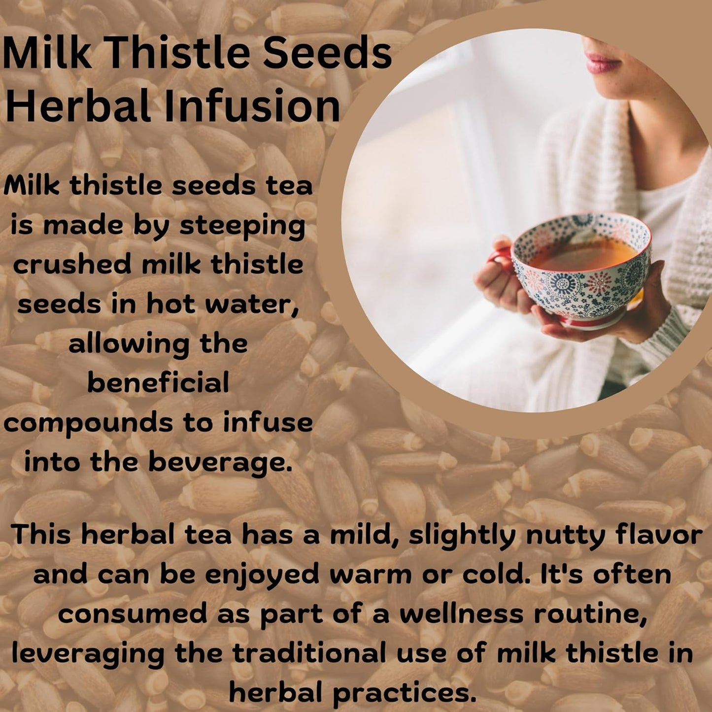 Organic Milk Thistle Seeds for Wellness - Traditional Ayurvedic Herbal Supplement - 1/2 lb (8 oz)