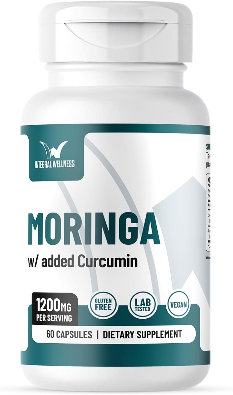 Organic Moringa and Curcumin Capsules for Holistic Wellness - 60 Capsules, Third-Party Tested