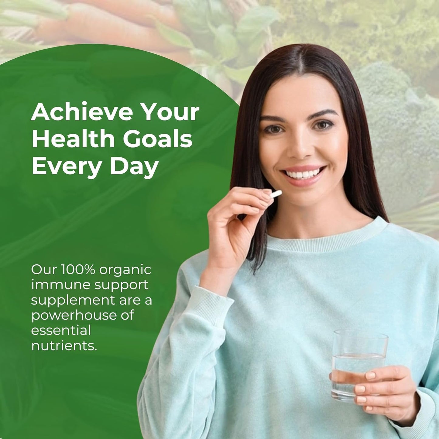 Organic Moringa Powder Capsules 800mg - Nutritional Supplement for Energy, Metabolism, Joint Support, Wellness & Immune - 60 Veg Caps - USA Made