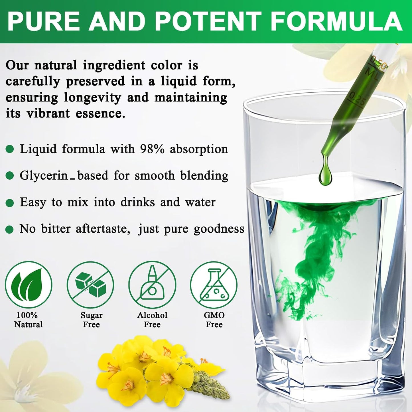Organic Mullein Leaf Extract Drops - 2 fl Oz (2 Packs) Herbal Supplement with No Additives
