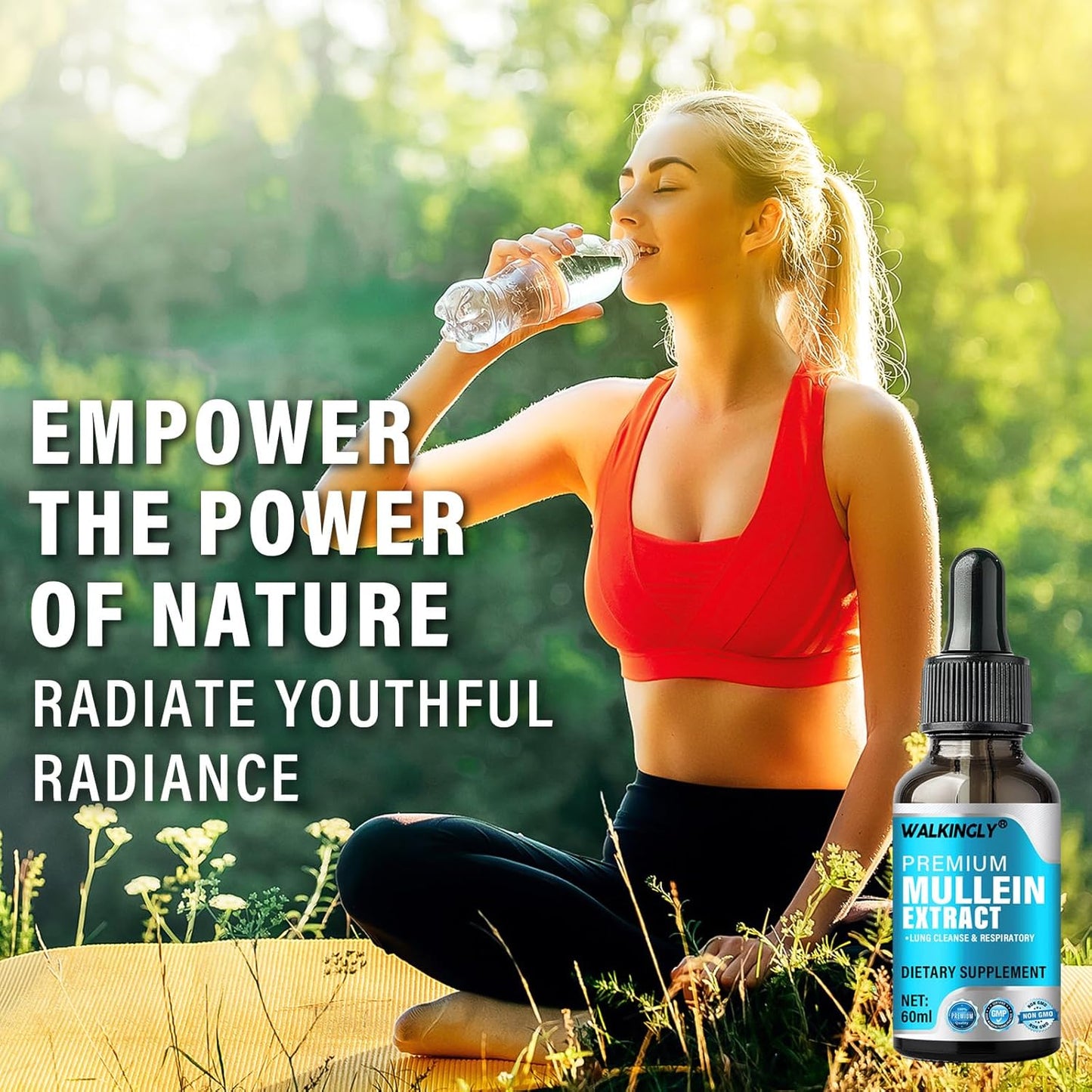 Organic Mullein Leaf Extract Drops for Lung Cleanse and Respiratory Health Support - 2 fl oz