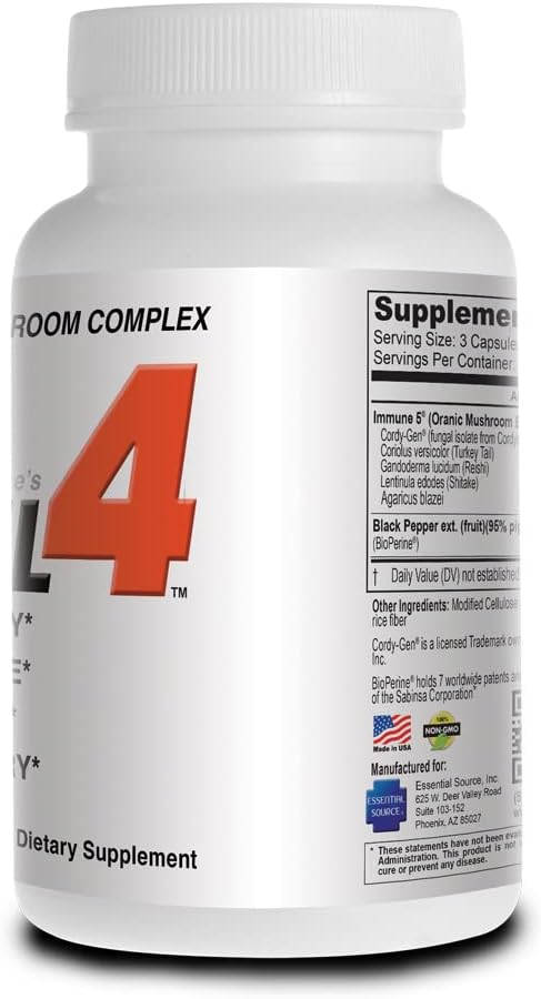 Organic Mushroom Complex: Memory and Focus Brain Support Supplement with Turkey Tail and Reishi Capsules