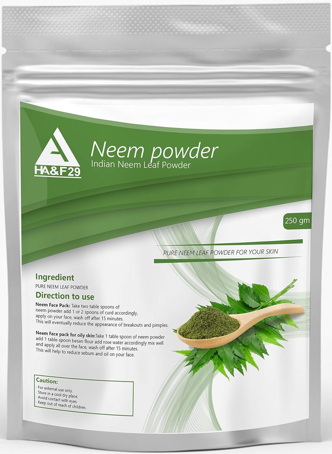 Organic Neem Powder for Clear Skin and Itchy Dandruff Scalp - 250 gm