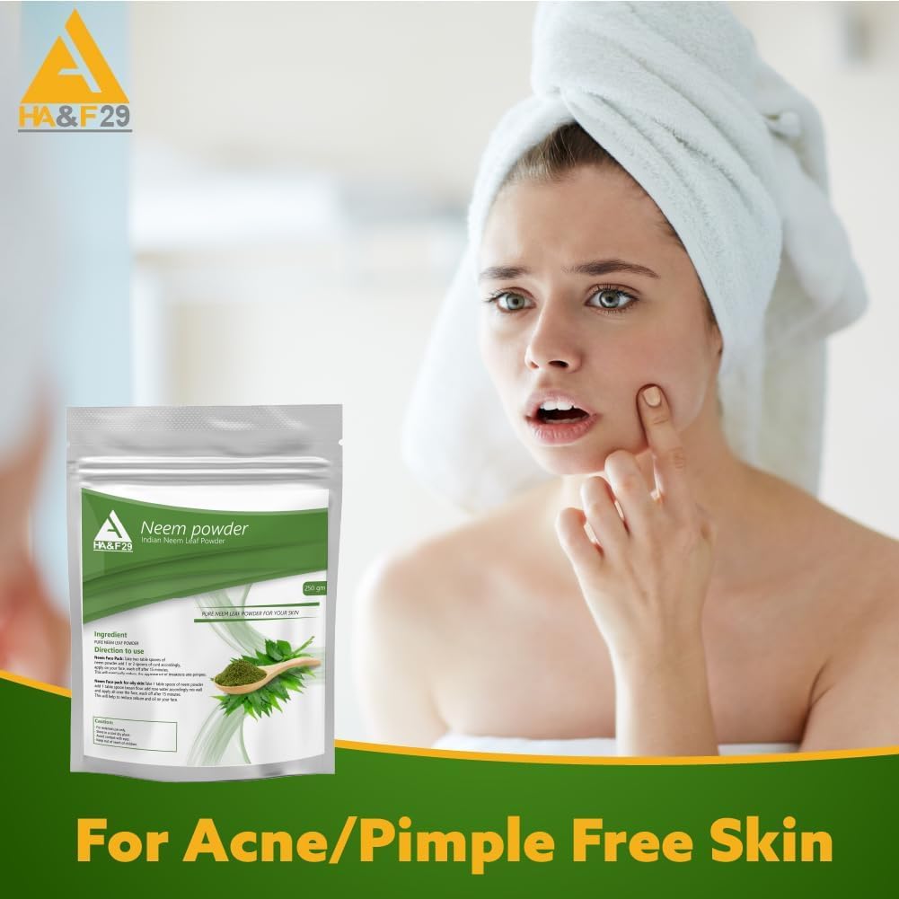 Organic Neem Powder for Clear Skin and Itchy Dandruff Scalp - 250 gm