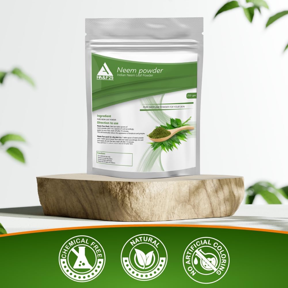Organic Neem Powder for Clear Skin and Itchy Dandruff Scalp - 250 gm