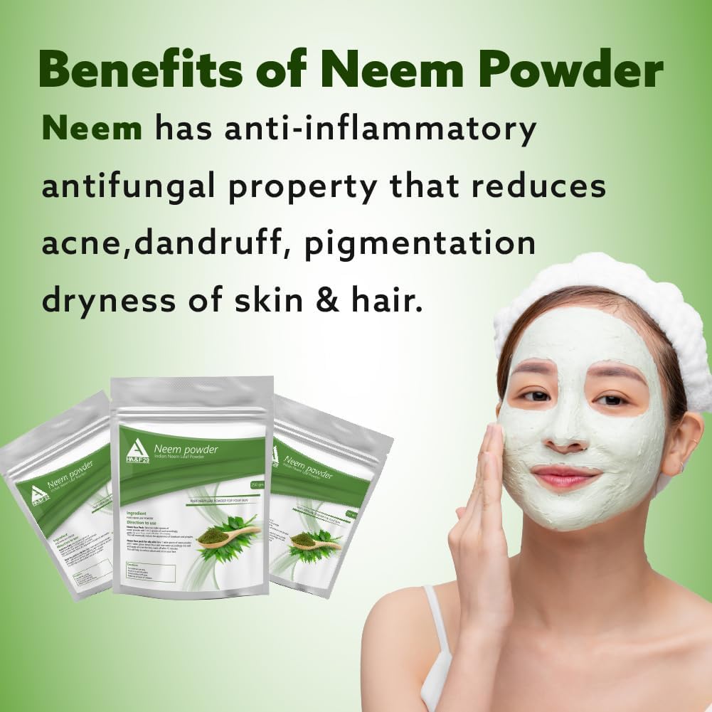 Organic Neem Powder for Clear Skin and Itchy Dandruff Scalp - 250 gm