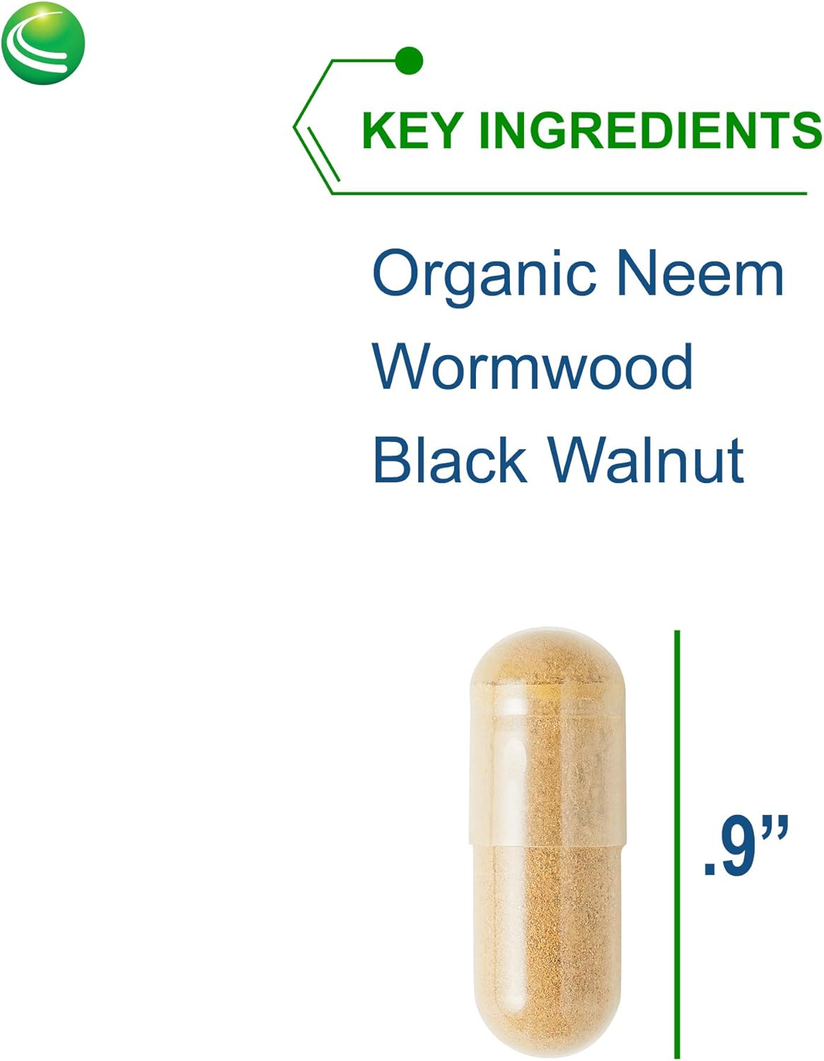 Organic Neem, Wormwood, and Black Walnut Capsules for Gut Health - Supports Intestinal Microbiome and Immune System - Gluten Free, Vegan, Non-GMO - 90 Count