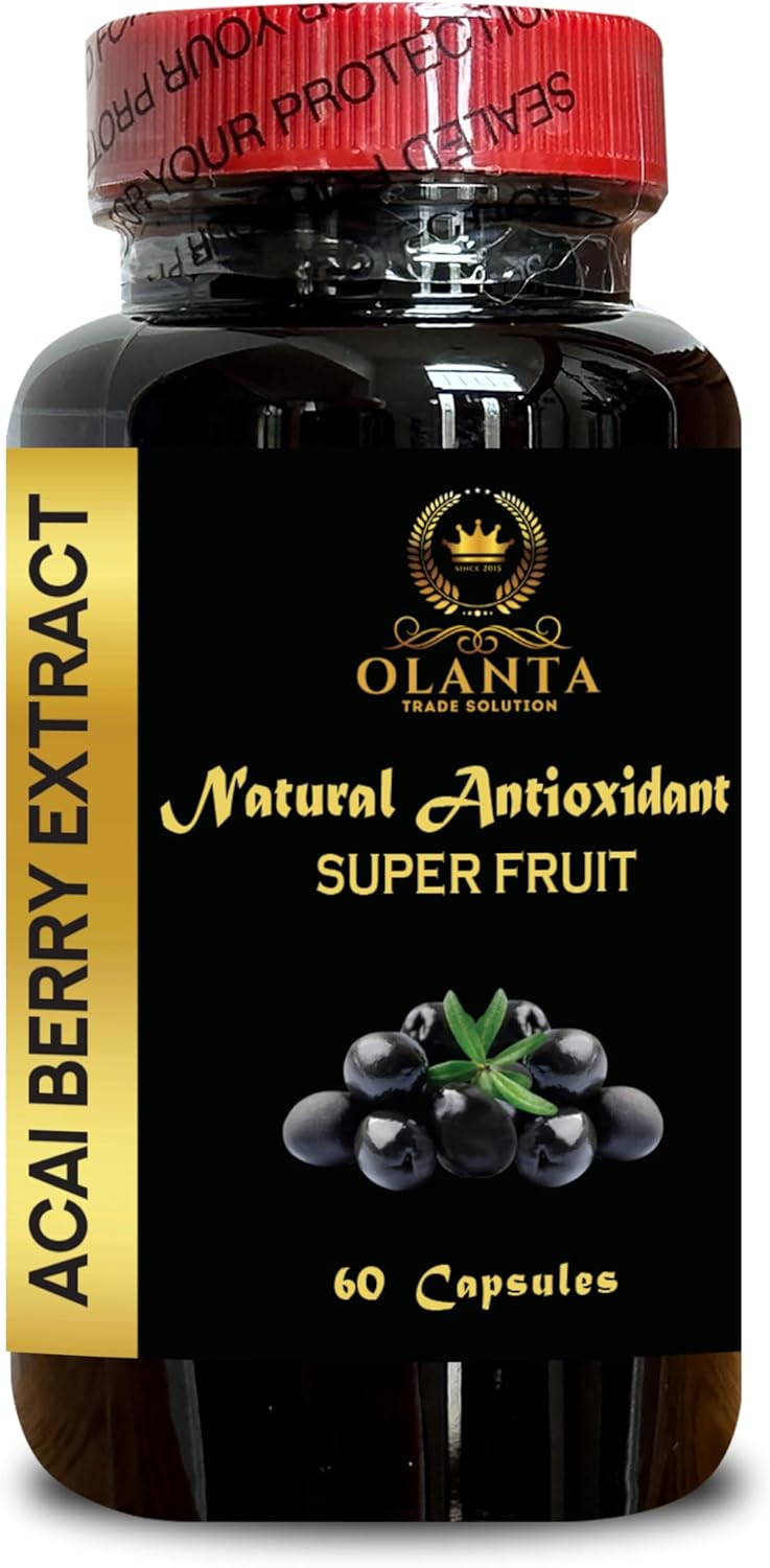 Organic Olanta Acai Berry Extract Supplement - Immune Support, Superfruit Hydration, Antioxidant - 60 Capsules
