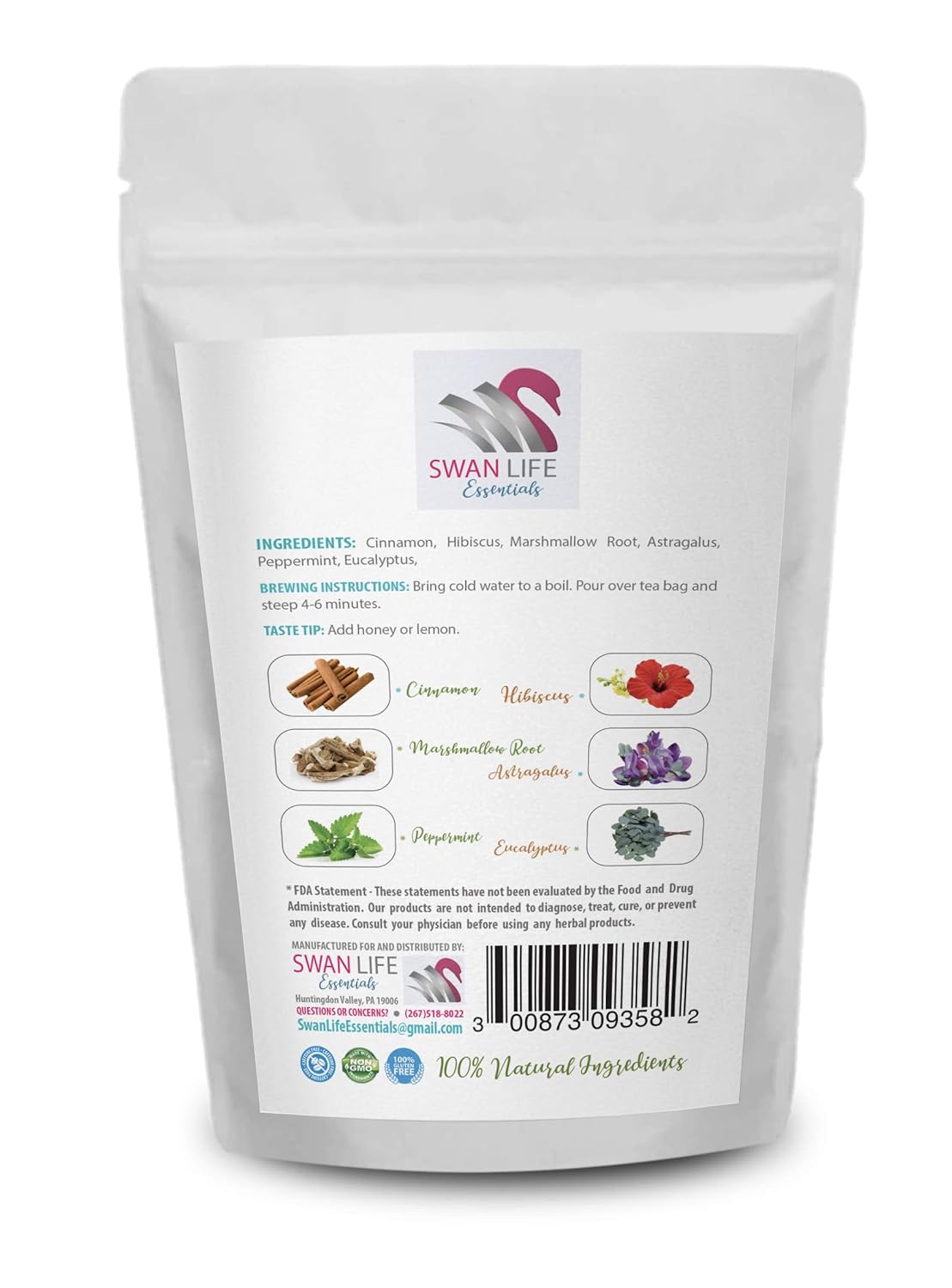 Organic Peppermint Tea for Respiratory and Lung Support - Herbal Tea Blend with Astragalus, Cinnamon, and Hibiscus - 14 Day Supply