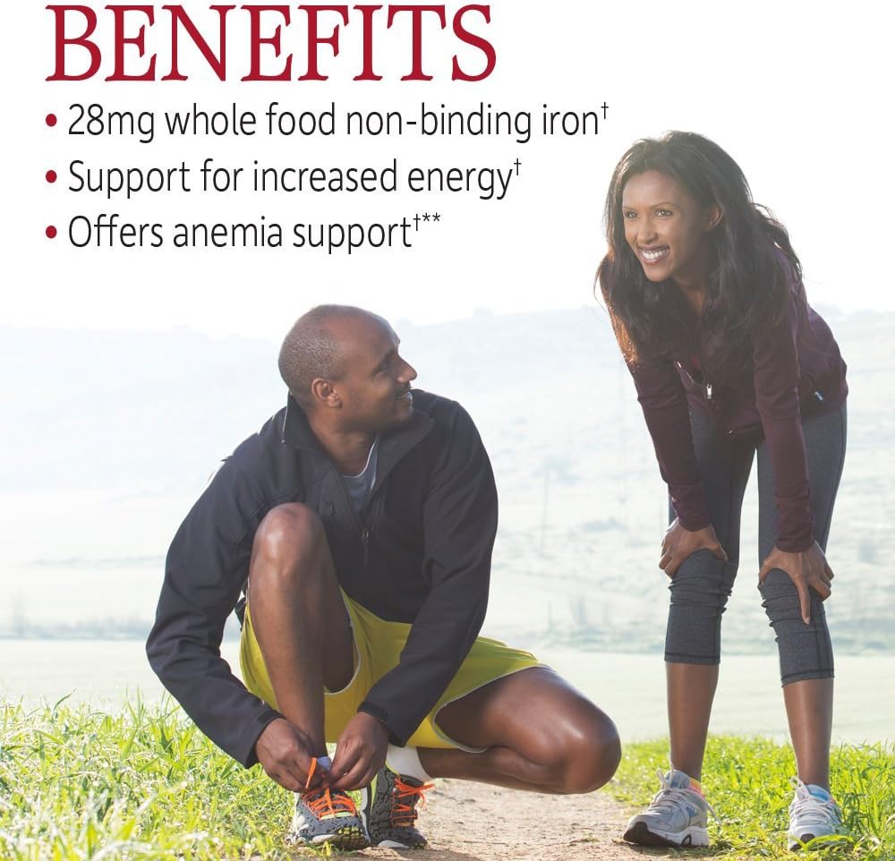 Organic Plant Calcium with Magnesium, Vitamin D3, K2 MK7, and Iron for Anemia Support by Garden of Life