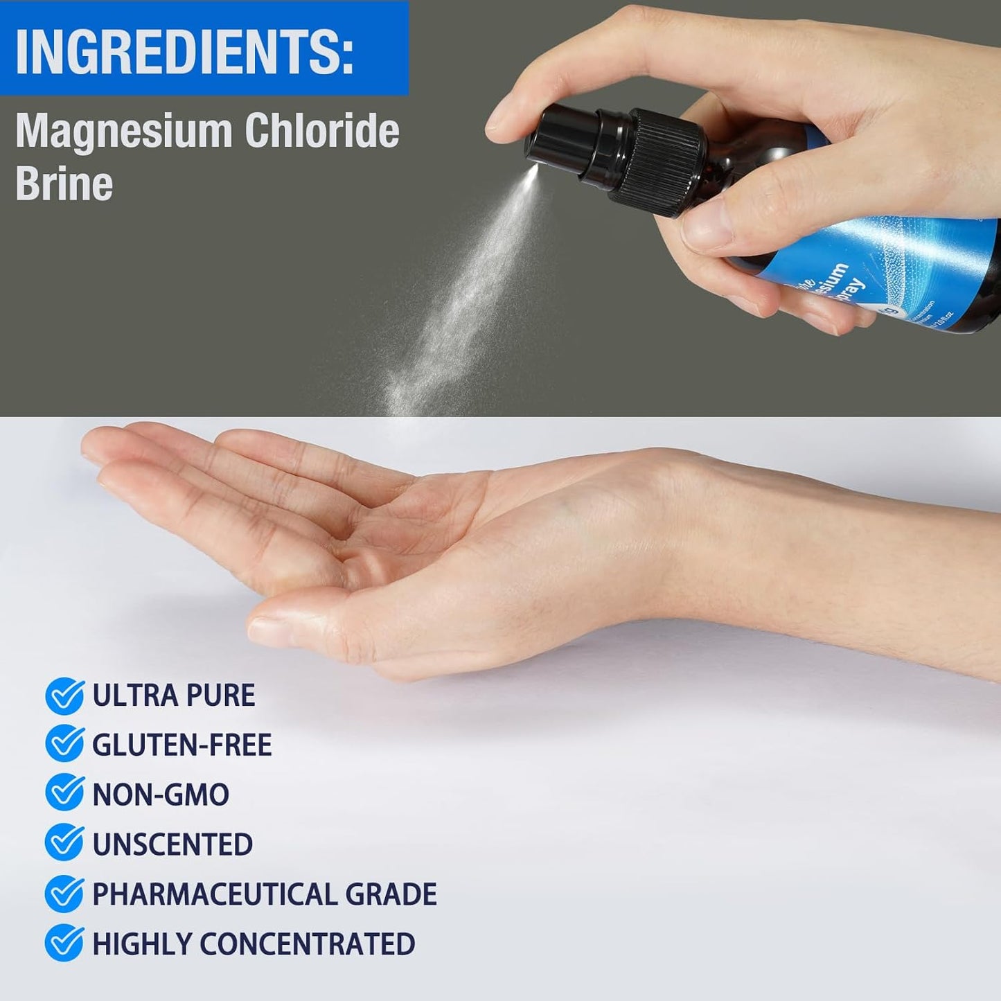 Organic Pure Magnesium Oil Spray for Relaxing Muscles - Natural Body Spray for Feet - Rejuvenating 100% Magnesium Spray