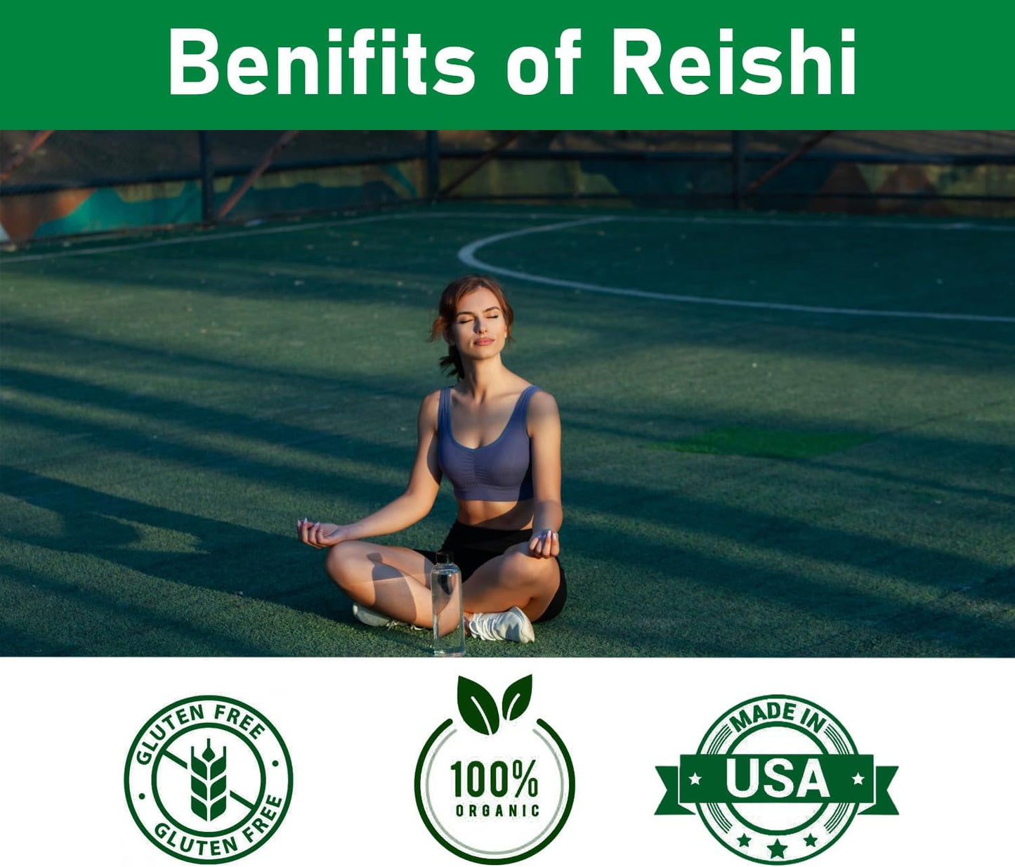 Organic Reishi Mushroom Extract Capsules for Improved Sleep, Cardiovascular Health, and Immune Support - Vegan and Non-GMO