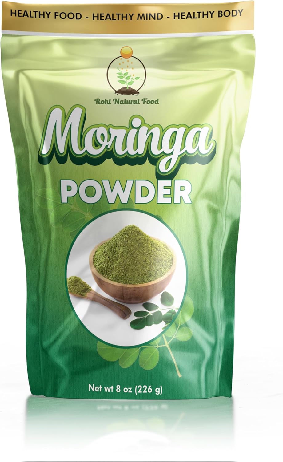 Organic Rohi Moringa Leaf Powder 8 oz (227g) - 100% Pure & Easy to Mix in Drinks & Smoothies