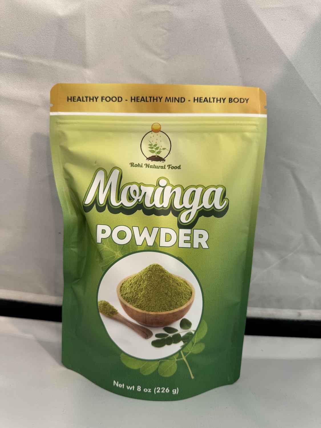 Organic Rohi Moringa Leaf Powder 8 oz (227g) - 100% Pure & Easy to Mix in Drinks & Smoothies