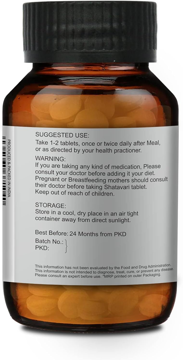 Organic Shatavari Tablets | 500mg Asparagus racemosus Supplement (120 Tablets) by MERLION NATURALS