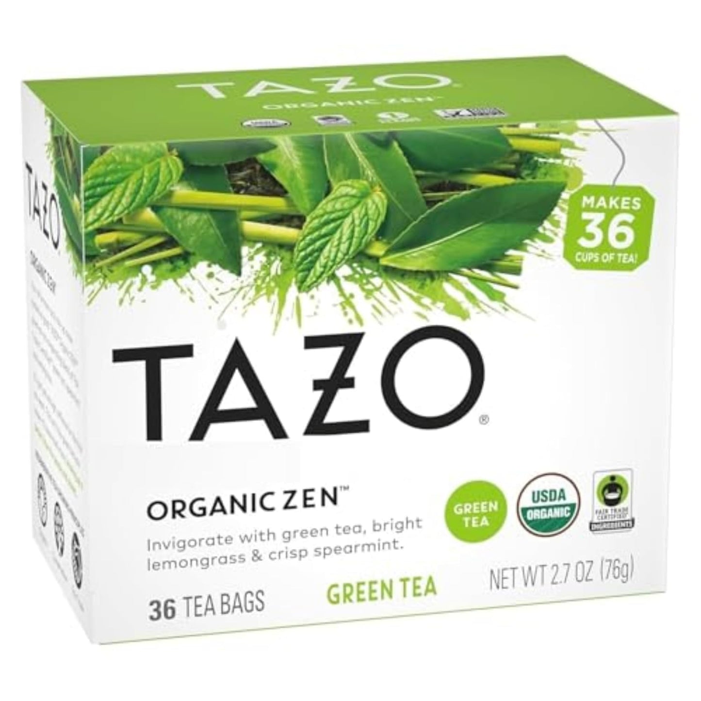 Organic TAZO Zen Green Tea with Lemongrass & Spearmint, 36 Bags