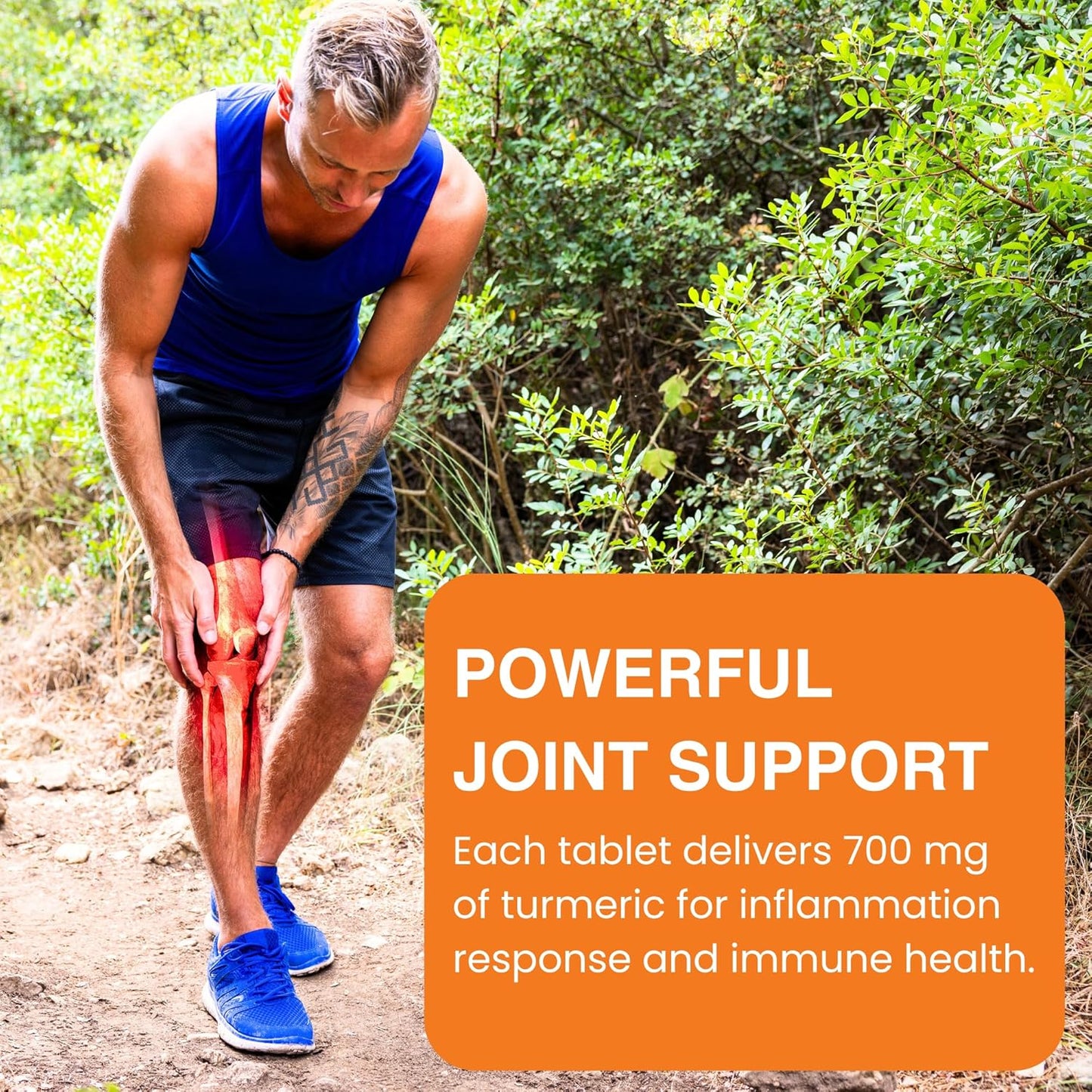 Organic Turmeric Curcumin Supplement for Joint & Immune Health - 700 mg with Black Pepper - Non-GMO - 60 Tablets - 2 Month Supply