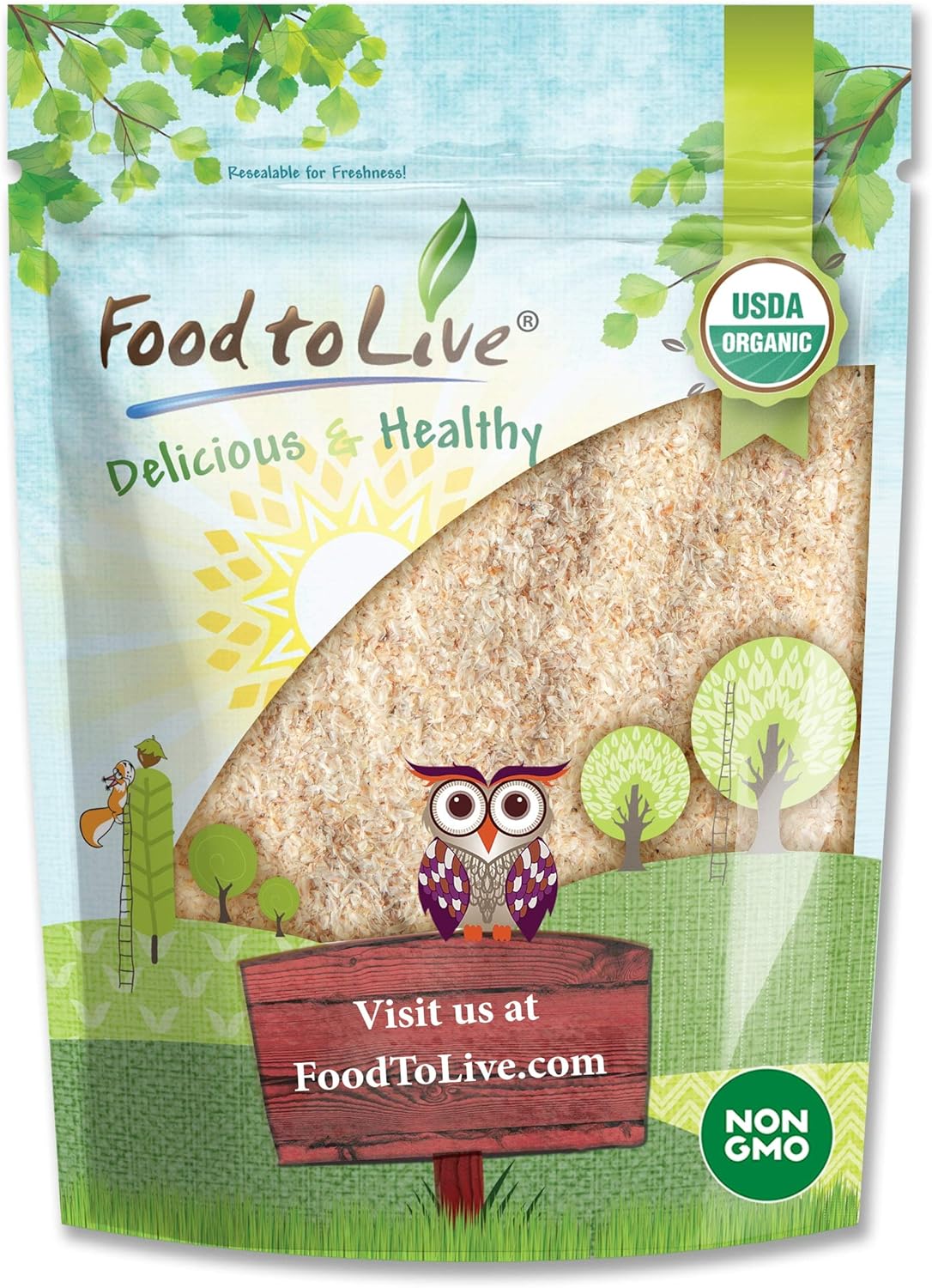 Organic Whole Psyllium Husks - 4 oz, Non-GMO, Vegan, High Fiber, Natural Thickener for Baking - Food to Live