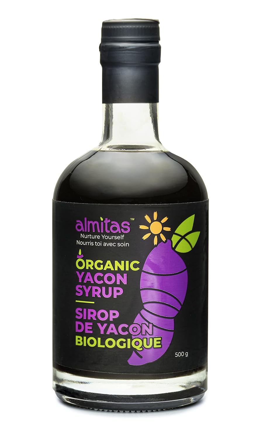 Organic Yacon Syrup: Keto, Vegan, Gluten-Free, Raw Food. Non-GMO Sweetener with Prebiotic Fiber. High FOS Content.