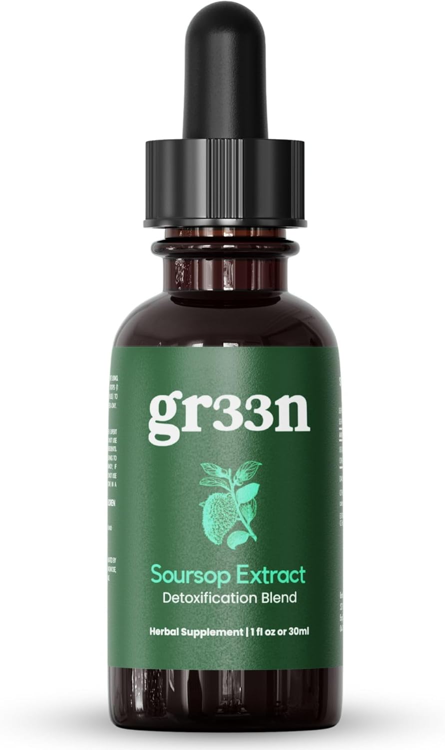Organically Sourced Gr33n Soursop Leaf Extract - Bitter Soursop Supplement