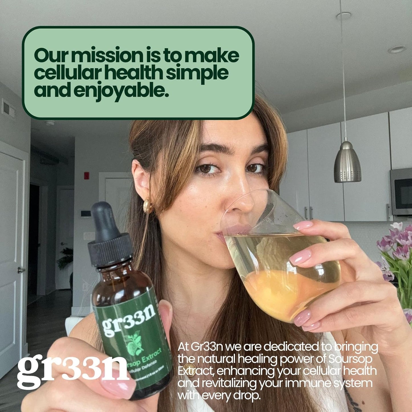 Organically Sourced Gr33n Soursop Leaf Extract - Bitter Soursop Supplement