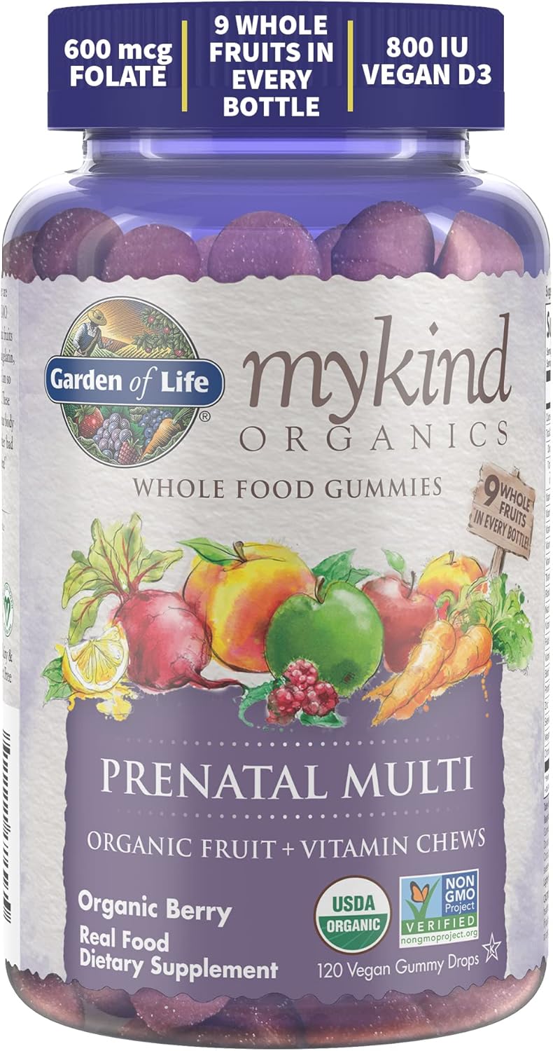 Organics Prenatal & Men's Gummy Multivitamin Bundle - 120 Count, Vitamin D3, B6, B12, Berry Flavor