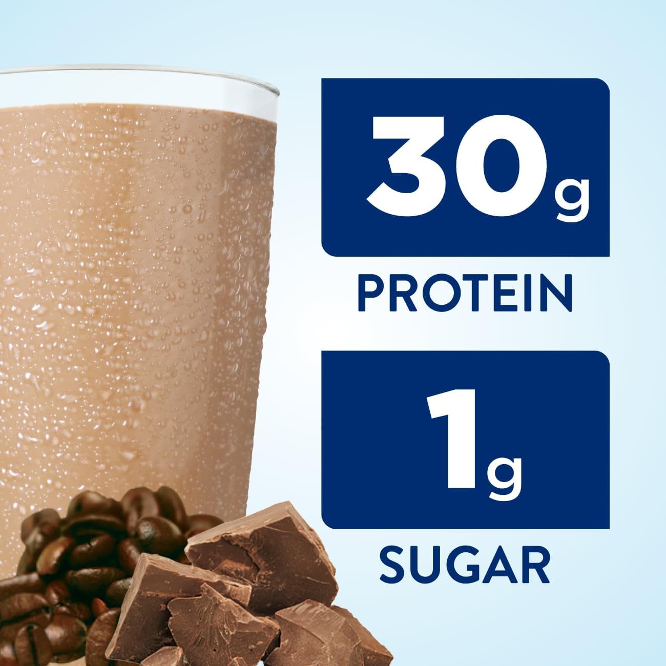 Pack of 12 Ensure Max Protein Nutritional Shakes, 30g Protein, 25 Vitamins & Minerals, Gluten Free, 7 Flavors - Cafe Mocha, Milk Chocolate