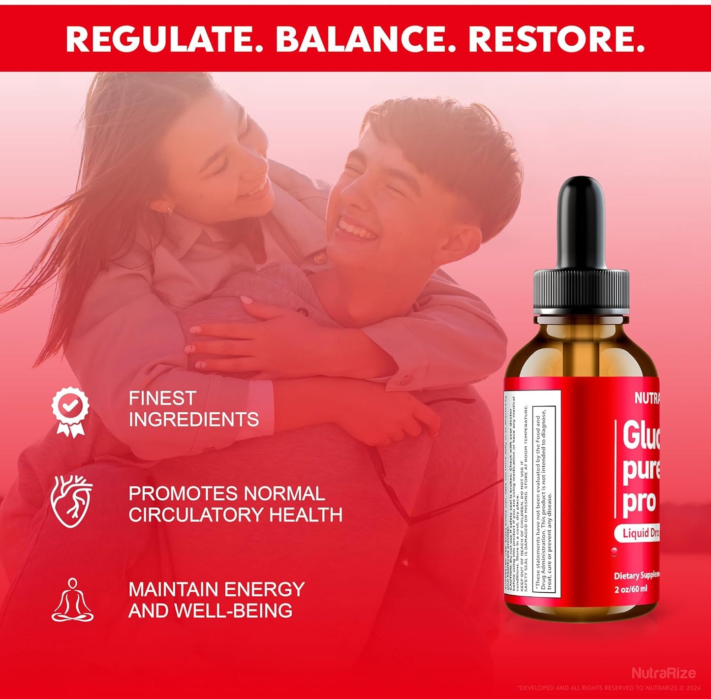 Pack of 2 Gluco Pure Pro Drops - Official Formula for Healthy Blood Sugar Levels - Premium Supplement for Overall Wellness - Gotas Review (60 Servings)