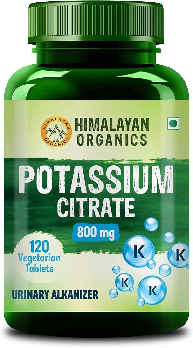Pack of 2 Potassium Citrate 800mg Herbal Tablets with No Side Effects - 240 Tablets in Total