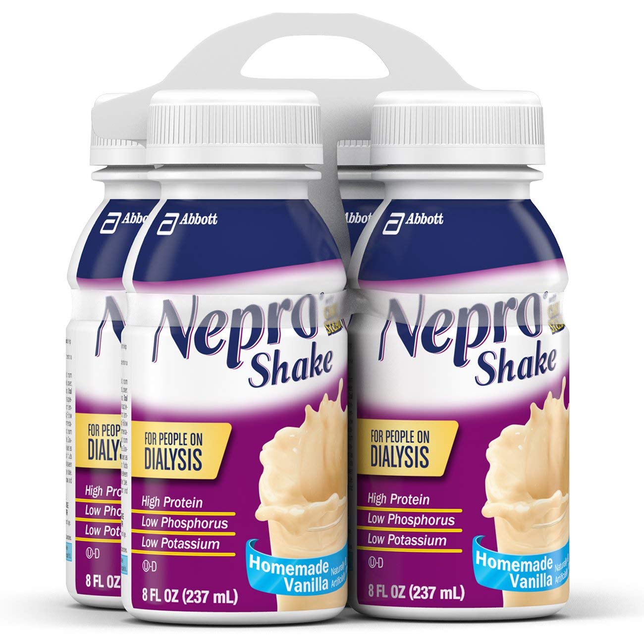 Pack of 4 Nepro with Carbsteady Vanilla Flavor 8 oz. Bottle - Ready to Use, 63176