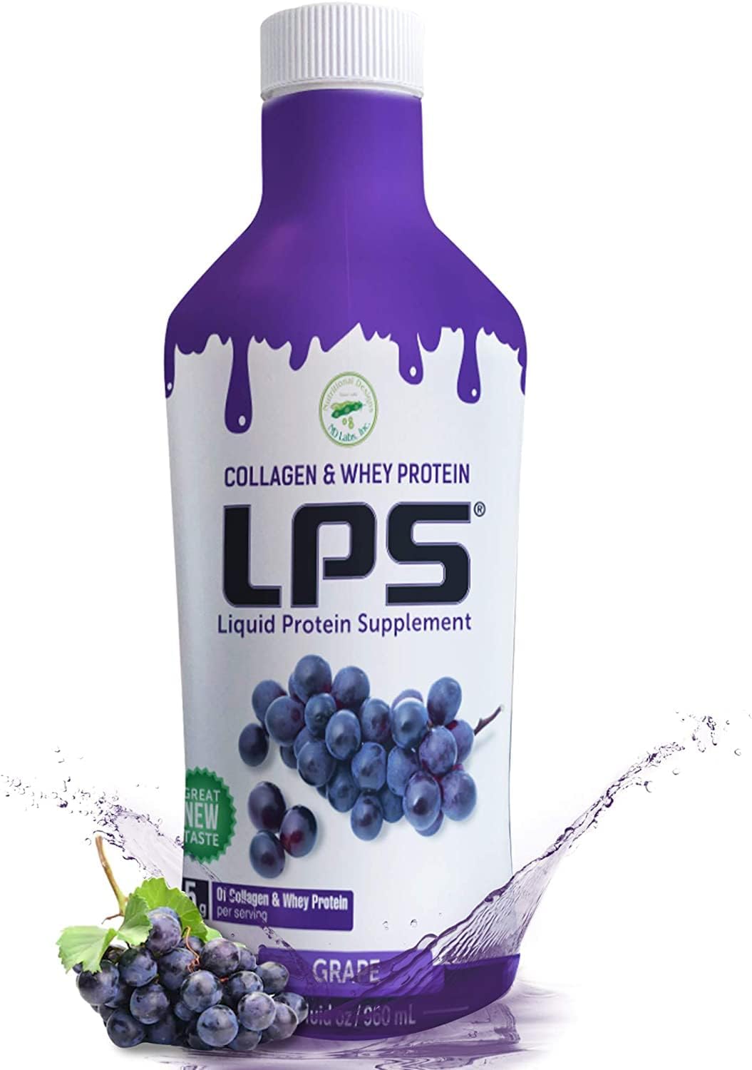 Pack of 6 Non-GMO Grape Liquid Collagen & Whey Protein Supplement for Healthy Skin & Hair