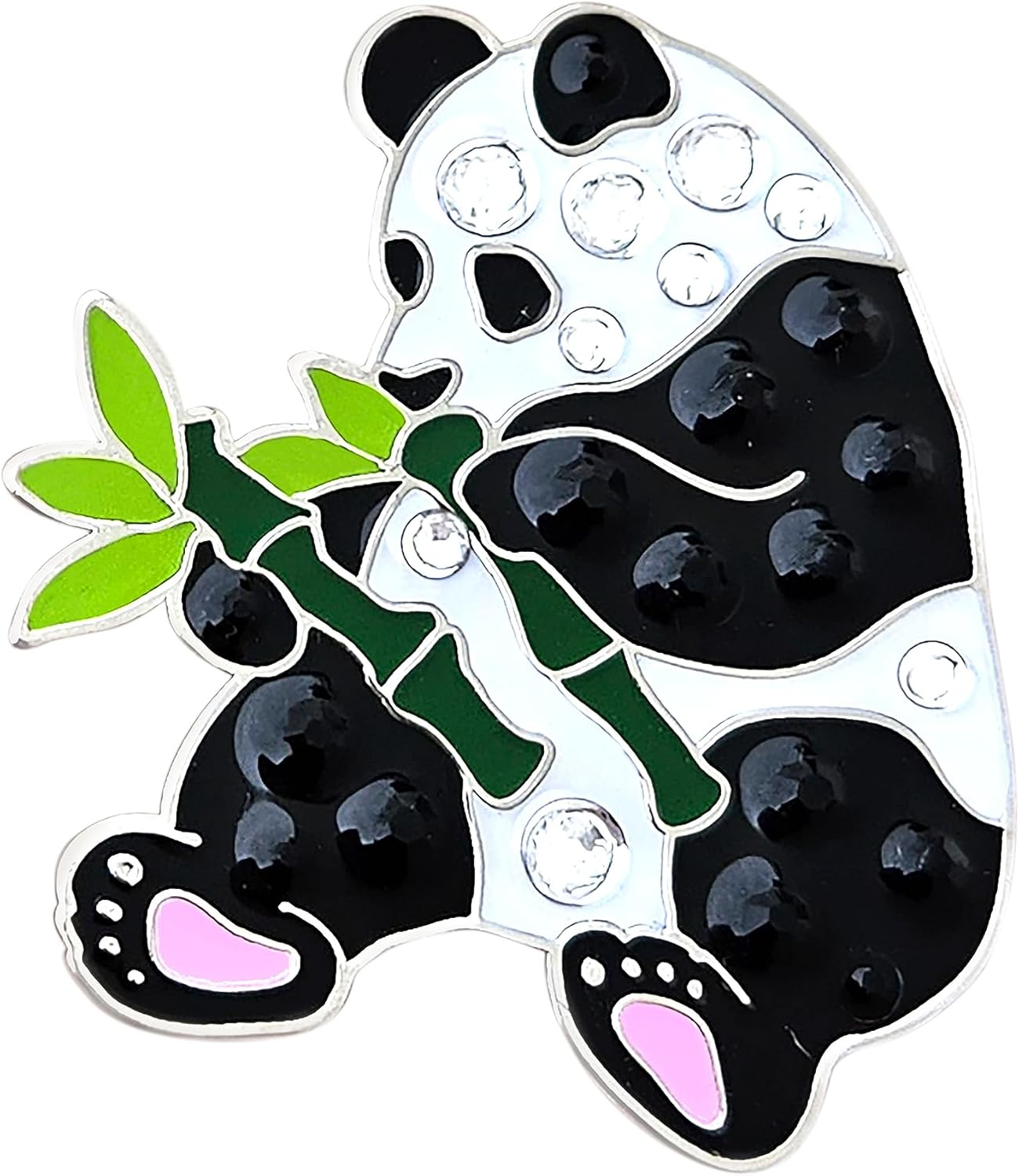 Panda Golf Ball Marker with Austrian Crystals & Hat Clip | Animal Themed Bling Accessory for Women & Junior Golfers