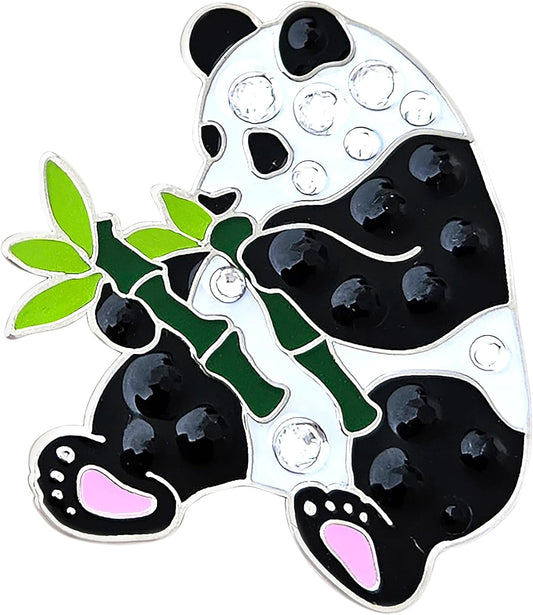 Panda Golf Ball Marker with Austrian Crystals & Hat Clip | Animal Themed Bling Accessory for Women & Junior Golfers